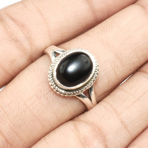 Anello argento onice nera - in,