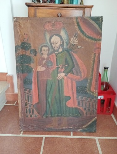 Dipinto antico ritratto gesu - dipinto,