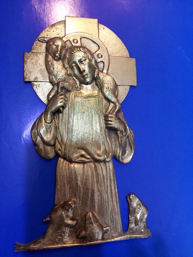 Antico bassoriievo ottone - in,