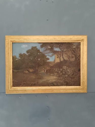 Antico paesaggio italiano - paesaggio, con