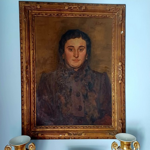 Antico ritratto femminile olio - femminile,