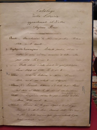 Antico catalogo manoscritto - antico, di